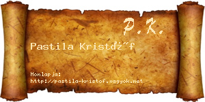 Pastila Kristóf névjegykártya